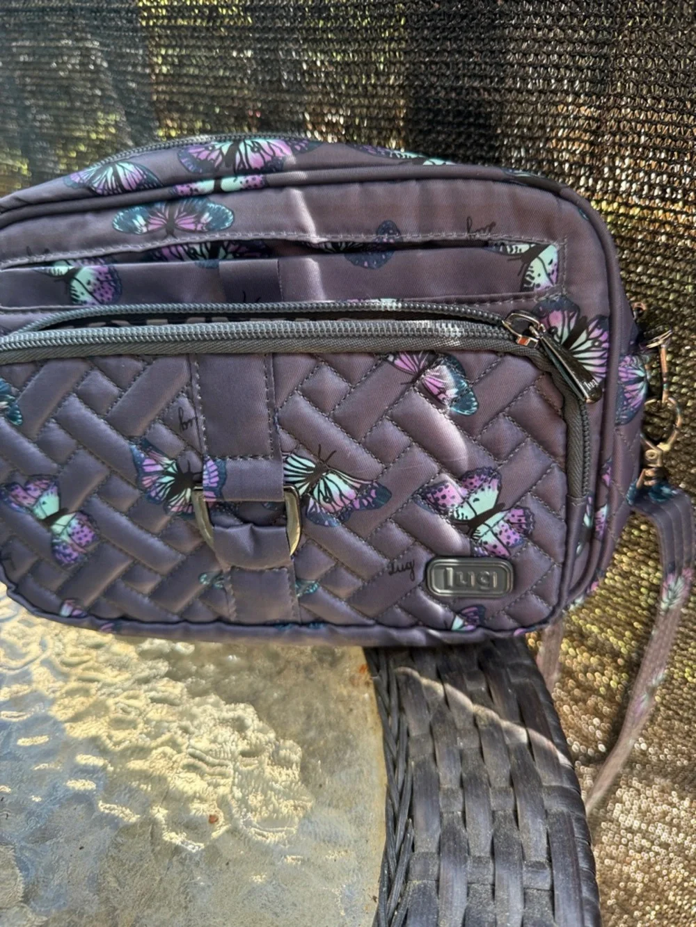 lug Purple Quilted Butterfly Crossbody Bag - Picture 3 of 8